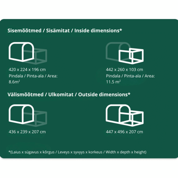 Vasikamaja CalfOTel XL-10 6-osalise aiaga