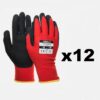 Nitriilkummiga nailon/spandex kindad (12 paari)