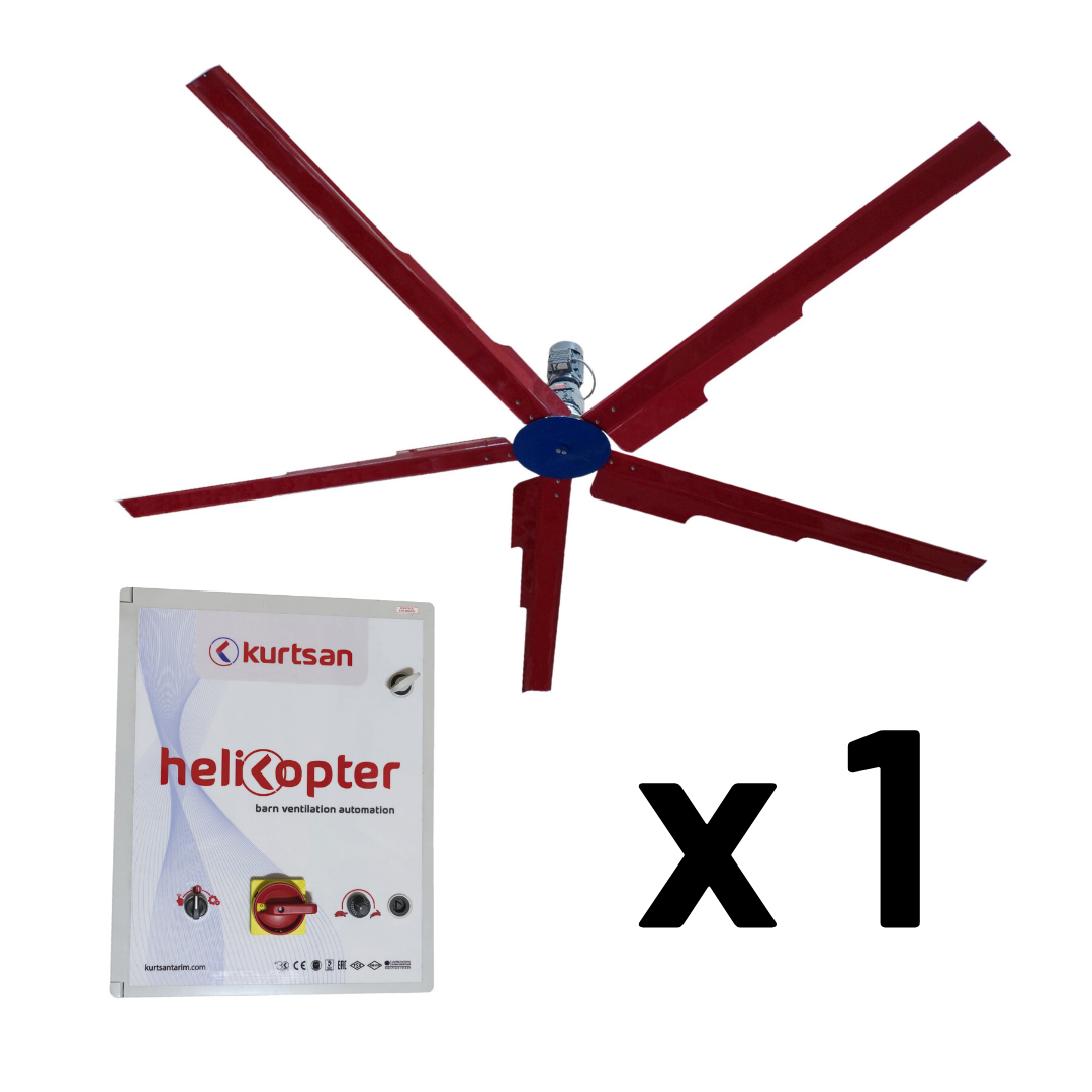 Helikopterventilaator 1 tk, Ø 5 m, 1,1 kW + juhtkilp