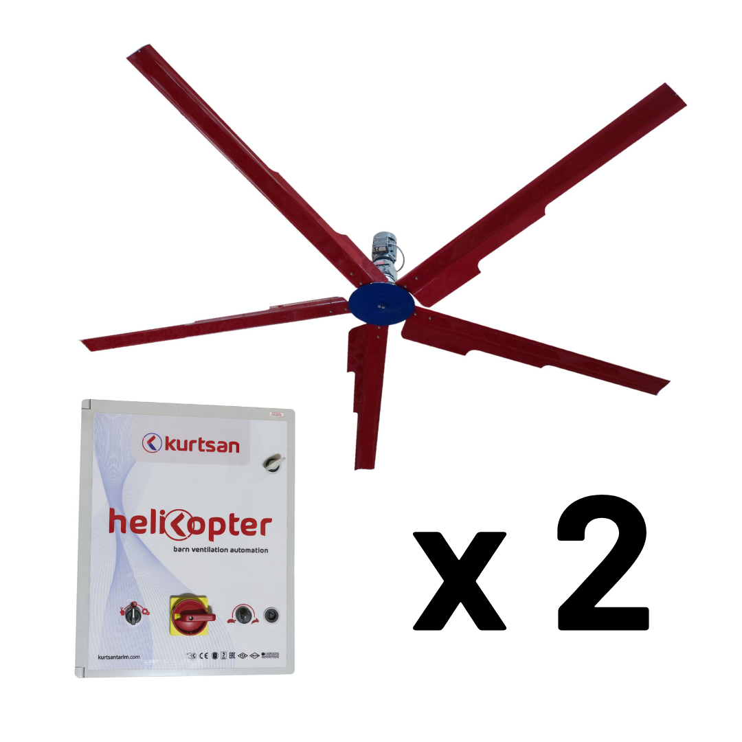 Helikopterventilaator 2 tk, Ø 5 m, 1,1 kW + juhtkilp