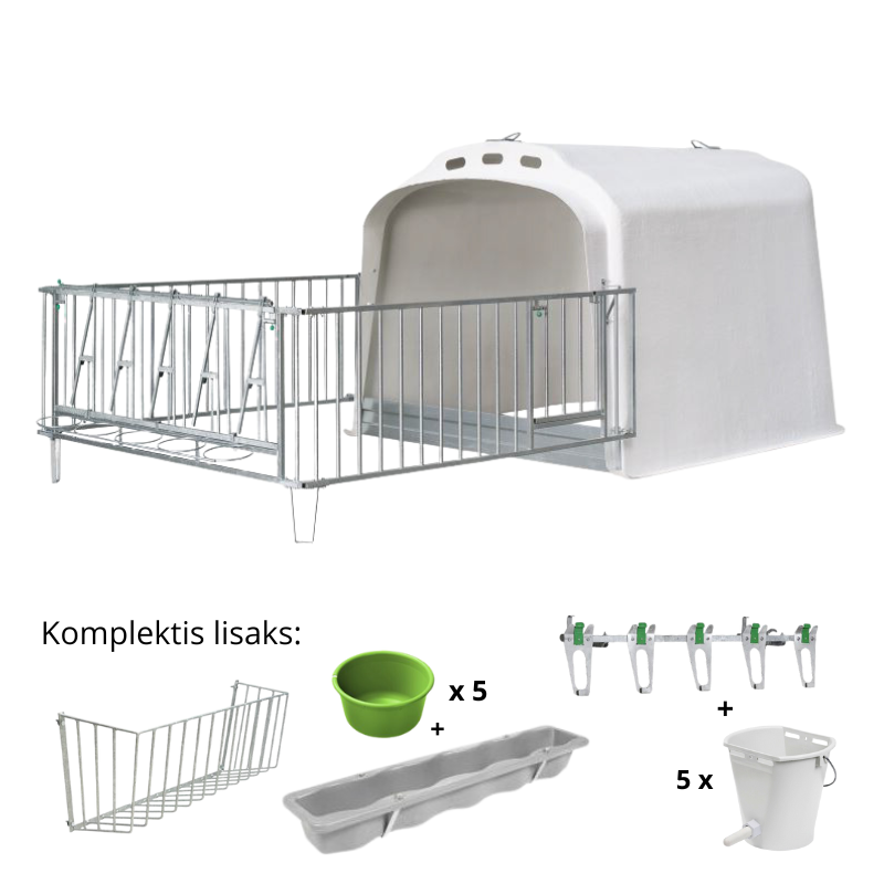 Vasikamaja CalfOTel XL-5 4-osalise aiaga -